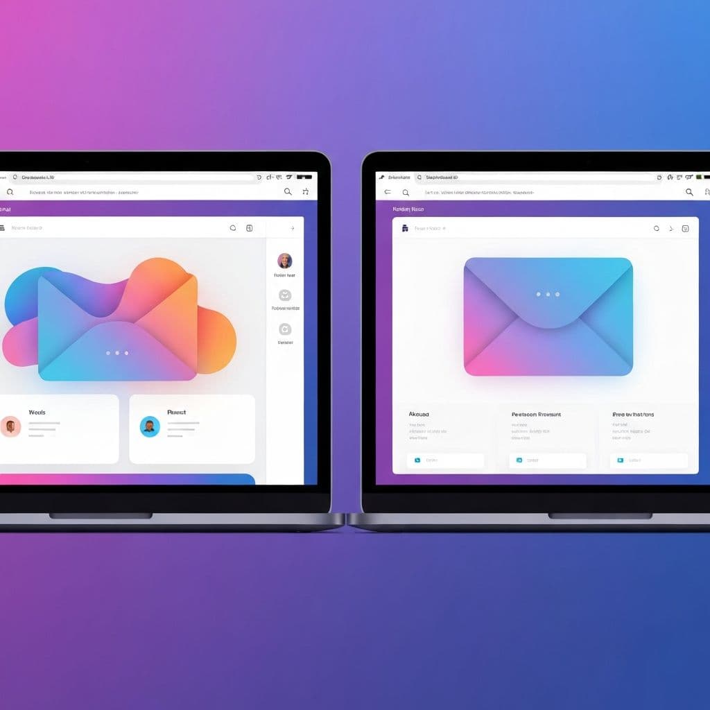 Two disposable email interfaces shown as desktop screenshots side by side