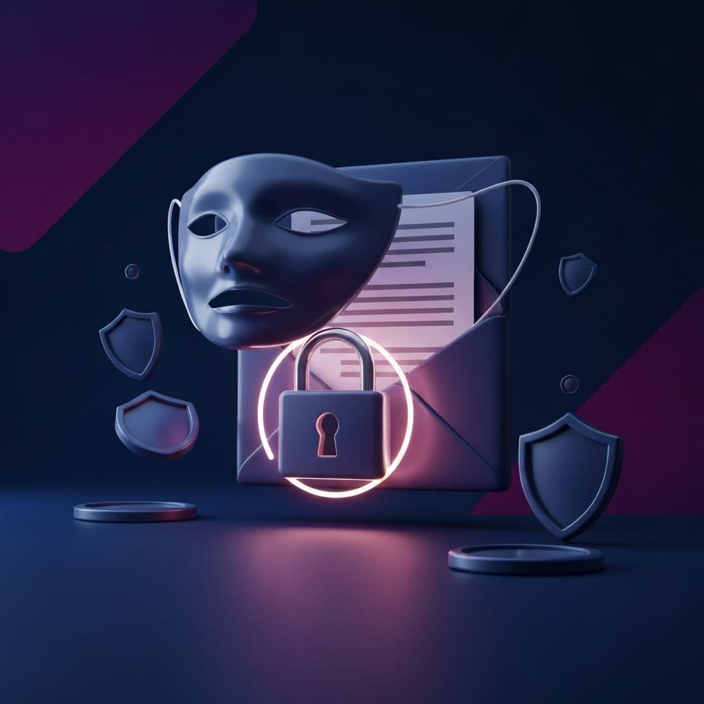 A stylised shield protecting an email envelope from tracking
